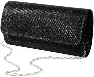 lovyoCoCo Evening Bag Clutch Purses for Women Ladies Sparkling Party Handbag Wedding Bag (Black)