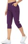 Hiking Pants for Women Lightweight Outdoor Cargo Capri for Athletic Casual with UPF 50 Quick Dry Zip Pockets Purple