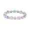 HANGINTHERE Aurora Crystals Beaded Stretch Bracelet for Women Trendy,7 in, 8 mm/3 mm Beads, Gift Box