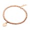 555Jewelry Womens Stainless Steel Metal Love Heart Pendant Charm Beaded Ball Delicate Adjustable Delicate Cute Fashion women Gift Bangle Accessory Jewelry Link Bracelet, Pink Rose Gold