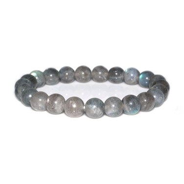 Justinstones Natural A Grade Labradorite Gemstone 8mm Round Beads Stretch Bracelet 7 Inch Unisex