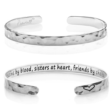 Carviell Bracelet, Cousin Gifts for Women, Cousin Birthday Gift Jewelry, Present for Cousin Female, Cousins by Blood, Sisters at Heart, Friends by Choice