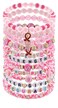 Cooluckday 10pcs Valentine's Day Bracelets for Women Pink Red Heishi Clay Bracelets Valentines Bracelet Elastic Layering Heart Bracelets Boho Valentine's Day Gifts