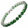 RIZILIA Round Cut Simulated Green Emerald CZ 18K Gold Plated Tennis Bracelet, 7