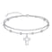 Cross Anklet 925 Sterling Silver Ankle Bracelet for Women Dainty Small Cross Layered Foot Chain Anklet Bracelet Simple Beach Christian Cross Anklet Jewelry