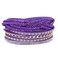 Long tiantian Leather Wrap Bracelet for Women Crystal Multilayer Leather Bracelets Boho Rhinestone Leather Cuff Bracelet with Snap Buttons for Mother Wife s（purple）