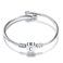 MiniJewelry Initial C Silver Heart Bangle Cuff Bracelet for Women Alphabet Letter Name Stainless Steel