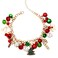 PUBBCIA Christmas Bracelet for Women Santa Claus Dangle Bracelet Colorful Christmas Jingle Bell Bracelet Xmas Tree Snowflake Red Green Bracelet Christmas Holiday Jewelry Gift