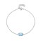 MDFUN Natural Larimar Bracelet for Women 925 Sterling Silver Blue Gemstone Adjustable Linked Chain Anklet Jewelry Gift 7+1" (1 Hexagon-shaped Larimar)