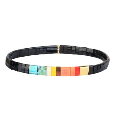 KELITCH Tila Beaded Bracelet for Women Simple Stretch Colorful Handmade Bracelet Summer Fashion Charm Jewelry