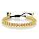 namana Friendship Bracelet for Women with Metal Beads on Adjustable Black Cord. Availaible in Steel Grey, Gunmetal Black, 14 Carat Gold Plated or 14 Carat Rose Gold Plated.