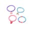 ASHMITA 4 Pairs Multicolor Resin Lightweight Chunky Link Chain Bracelets Heart-shaped Flower Rainbow Candy Colorful Beads Paperclip Chain Bracelet for Women