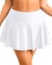 Aqua Eve Women Swim Skirt Tummy Control Swimsuit Skirt High Waisted Bathing Suit Bottom (Available in Plus) White M