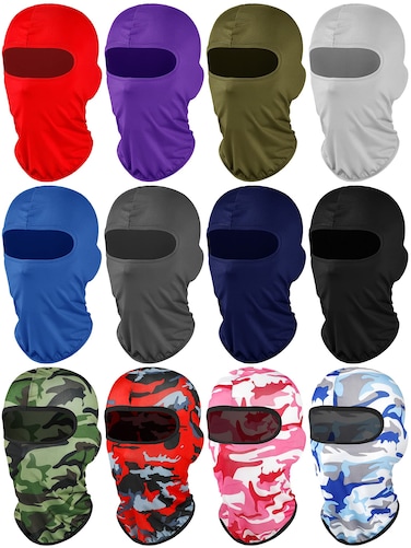 12 Pcs Ski Mask for Men Full Face Cover Winter Face Mask UV Sun Protection Balaclava Mask for Women Outdoor Cycling(Fresh Style,Fresh Color)