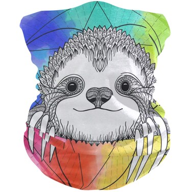visesunny Seamless Bandana Neck Gaiter Sloth Smile Animal Headband Headwear Sports Tube UV Scarf for Workout Yoga Running Hiking Riding