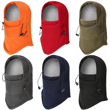 Geyoga 6 Pcs Fleece Balaclava Winter Face Covering Ski Mask Windproof Neck Full Head Covering for Adult Cold Weather Hike(6 Colors)