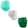 USA Made Cotton Neck Gaiter Face Mask Bandana Tube Scarf - Set of 3 (Green Mint White)