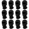 12 Pieces Balaclava Face Mask for Women Men Summer Cooling Neck Gaiter, UV Protector Motorcycle Ski Scarf for Cycling (Black)