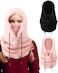 Liitrsh 2 Pcs Balaclava Fleece Ski Winter Face Mask for Men Women Cold Weather Sherpa Fleece Hood Wind Resistant Cap Scarf(Pink, Black)