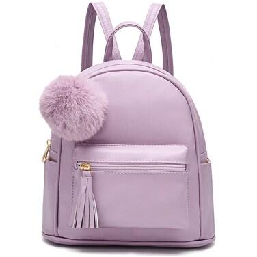 IHAYNER Mini Backpack Purse for Girls Teens Women Purses PU Leather Pom Backpack Shoulder Bag with Charm Tassel