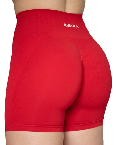 AUROLA Intensify Workout Shorts for Women Seamless Scrunch Short Gym Yoga Running Sport Active Exercise Fitness Shorts(XS,Fiery Red)