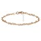 Hoops &amp; Loops Rose Gold Flashed Sterling Silver Fancy Heart Link Chain Anklet