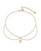 PAVOI 14K Yellow Gold Plated Draped Chain Anklet With Charm for Women   Dainty Anklet with Cubic Zirconia Stone Pendant
