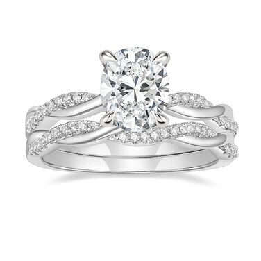 Mameloly 3ct Engagement Rings for Women Oval Cut Bridal Ring Sets Cubic Zirconia Wedding Band Twisting Infinity Pave Set Size 8