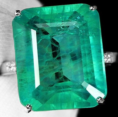 LRGKMCWTOB Green Simulated Emerald Sliver Rings for Women 925 Serling Silver Cubic Zirconia Engagement Promise Ring Emerald Ring Cut Created Emerald Zircon Inlay Ring (Size 6）