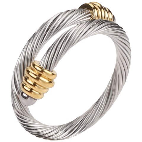 Dorriss Twisted Rings Cable Open Ring for Women Statement Adjustable Vintage Designer Fashion Brand Stainless Steel Jewelry with Box