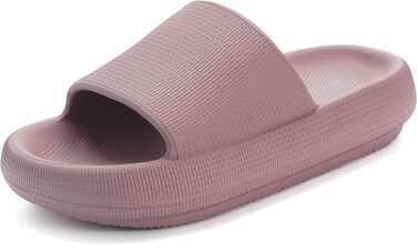 BRONAX Slides for Women Open Toe EVA Foam Soft Cushion Bathroom Spa Pool Pillow Slippers House Sandals Sandalias de Mujer Comfy Cushioned Thick Sole 37-38 Blush
