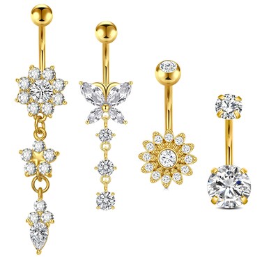 Longita Belly Button Ring Belly Rings Gold Belly Button Rings for Women Surgical Steel Belly Ring Belly Button Piercing Jewelry