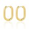 8YEARS Gold Hoop Earrings for Women, 18K Gold Plated Minimalist Rectangle Hoops Earrings, Lightweight Paperclip Huggie Hoop Earrings Trendy Jewelry for Gift (Rectangle-24mm)