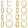 Dreamfox 8 Pairs Huggie Hoop Earrings Small Hypoallergenic 14K Gold Plated Huggie Earrings For Women Simple Huggie Hoops Christmas Gift For Women (Gold-2)