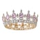 Wedding Bridal Women's Crystal Decor Full Round Crown Headband Hairband hair Accessories Tiara (Pink)
