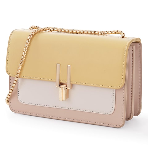 Crossbody Bags for Women Cute Faux Leather Trendy Cross Body Bag Purses for Women Small Multi Color Designer Handbags Womens Purse Satchel Chain Strap Ladies Shoulder Bag Yellow