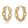 MEVECCO Gold Hoop Earrings for Women 18K Gold Plated Chain Link Huggie Earrings Cute Tiny Minimalist Handmade Hoop Earrings Everyday Jewelry for Her