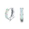 Hoop Earrings for Women 925 Sterling Silver White Opal Small Hinged Huggie Earrings Simulated Opal Earrings Hypoallergenic Earrings for Sensitive Ears Christmas Mothers Day Gift for Women