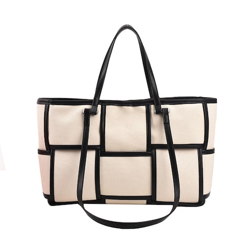 Women Large Leather Woven Shoulder Bag Crossbody Bag,Ladies Top Handle Satchel Tote Work Bag with Matching Clutch