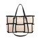 Women Large Leather Woven Shoulder Bag Crossbody Bag,Ladies Top Handle Satchel Tote Work Bag with Matching Clutch