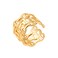 Aobei Pearl 18K Gold 3-Row Chunky Band Ring Mariner Anchor Chain Ring for Women Statement Pig Nose Link Open Rings Adjustable Thumb Knuckle Finger Jewelry for Her