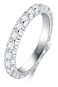 925 Sterling Silver Ring, Boruo Cubic Zirconia CZ Wedding Band Stackable Ring 3mm Size 4