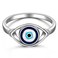 Evil Eye Ring Sterling Silver Blue Spiritual Turkish Evil Eye Rings for Women Mal De Ojo Nazar Amulet Greek All Seeing Eye Religious Jewelry Gift Size 6