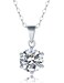 IMOLOVE Moissanite Solitaire Pendant Necklaces for Women Sterling Silver with 18K White Gold Plated 2 Carat D Color VVS1 Clarity Mossanite Jewelry for Women