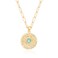 Aobei Pearl Micro Pave CZ Evil Eye Medallion Necklace 18k Gold Paper Clip Chain Coin Pendant Necklace Protection Layering Jewelry for Women 18&rsquo;&rsquo;