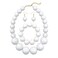 JHWZAIY White Beads Necklace, Costume Jewelry For Women Strand Necklaces, Acrylic African Beaded Necklace Chunky Statement, Halloween Necklaces (01 Necklace Earrings + bracelet set)