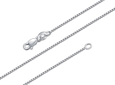 BORUO 925 Sterling Silver Box Chain Necklace, 1mm Solid Italian Nickel-Free Lobster Claw Clasp 16 Inch