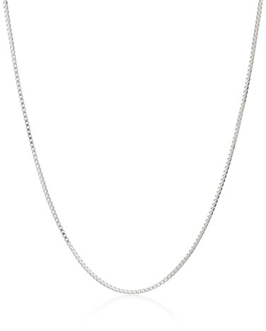 ARGENTO REALE Authentic 925 Sterling Silver Box Chain Necklace, Silver Box Link Necklace, Sterling Silver Chain 16-30 Inch, Made In Italy, Women Men