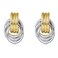 HolidayQbee Two Tone Drop Earrings For Women Two Tone Statement Earrings Gold And Silver Earrings Mixed Metal Dangle Earrings With Three Circle Fashion Knot Earrings Jewelry Gift