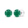 Sterling Silver 4mm Round Natural Emerald May Birthstone Prong Set Stud Earrings For Women